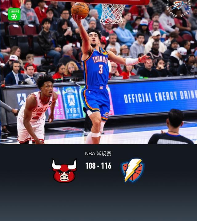 JND28查询-雷霆116-108力克公牛,麦凯恩20分,切特12分11板